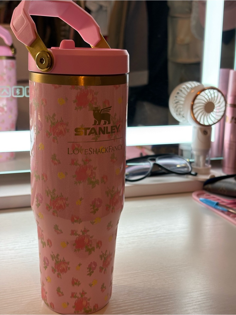 Stanley 1913 x LoveShackFancy Ice flow flip straw 32oz tumbler “Ibiza Sunset”